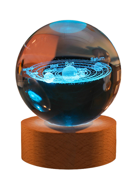 彩光水晶球摆件愈系星空桌面装饰