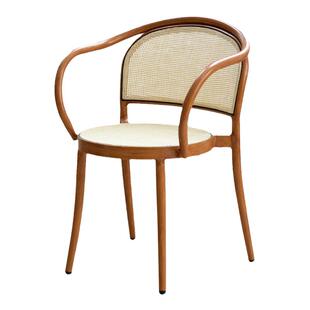 北欧藤编餐椅家用设计师网红椅子现代简约餐厅复古凳子靠背餐桌椅