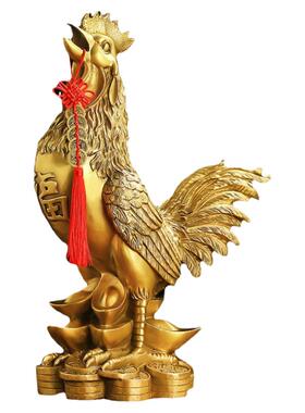 铜公鸡摆件生肖鸡金鸡报晓工艺品