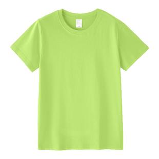 儿童纯棉彩色短袖男女圆领纯色t恤半袖上衣幼儿园亲子班服演出服