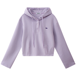 【买一送一】PSYCHOS莎可斯太空棉空气层连帽套头卫衣印花短外套