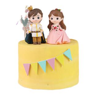 烘焙蛋糕装饰威廉王子薇拉公主摆件童话卡通儿童生日装扮车载摆件