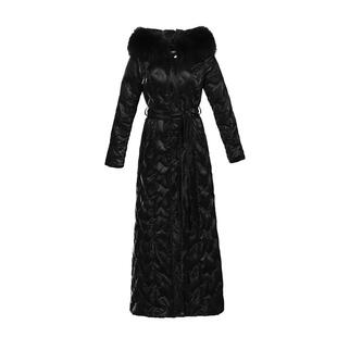 黑色羽绒服女款冬季新品高端修身显瘦长款连帽狐狸毛领白鸭绒6231