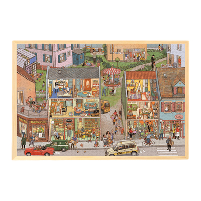 小镇的周末拼图木质1000片礼物