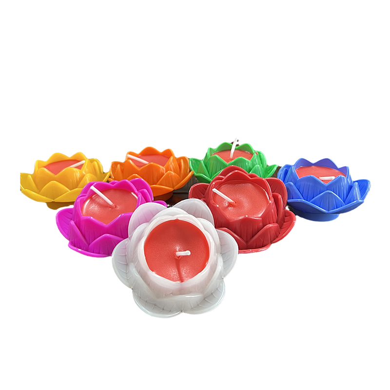 七彩莲花酥油灯4小时天然植物酥油灯彩虹火焰蜡烛7色1盒无烟无味