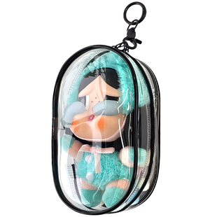 哭娃保护套crybaby搪胶娃娃挂件展示袋遛娃包透明泡泡玛特防尘罩