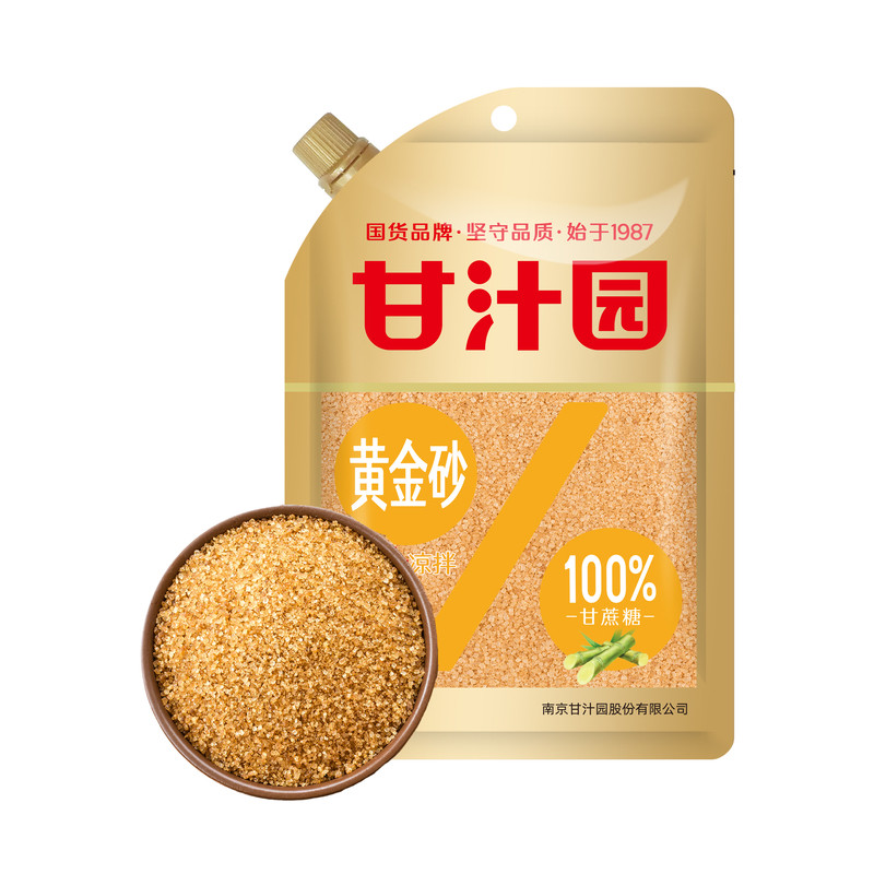 甘汁园黄金砂糖细粒300g 100%甘蔗熬制家用厨房调味烘焙凉拌