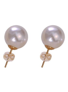 S925纯银施家强光珍珠小灯泡耳钉