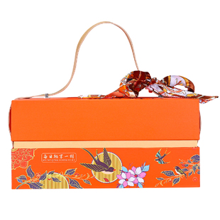 高档橙色鲜炖即食鲜炖燕窝花胶包装盒 鲜海参鱼胶礼盒空盒高级感