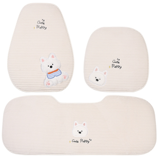 冬季卡通小熊汽车座套可爱粉色保暖毛绒座椅垫通用型车用坐垫套装