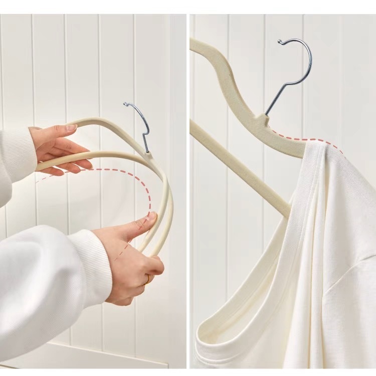 M型短衣架家用塑料无衣柜痕防滑宿舍植衣服挂衣绒晾衣衣物儿童