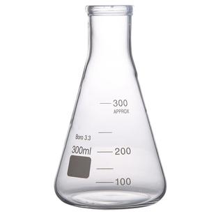 华鸥正品 三角烧瓶锥形瓶 玻璃三角瓶敞口带塞带刻度高硼硅耐高温50 100 150 200 250 300 500 1000ml实验室