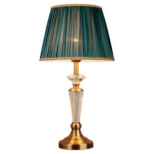 美式轻奢台灯卧室床头灯水晶高级感客厅欧式复古温馨可遥控调光色