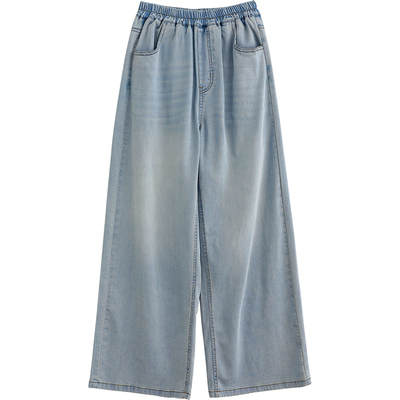 诺诺公主S1N初中生2026夏新款天丝牛仔裤女薄款青少年直筒阔腿裤