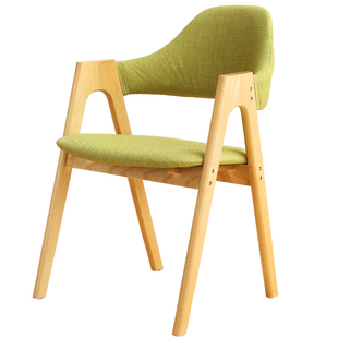 实木椅子家用靠背餐椅简约书房北欧办公休闲原木头单人咖啡电脑椅