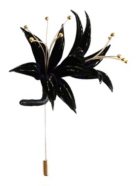 非遗手工绒花绒条彼岸花胸针