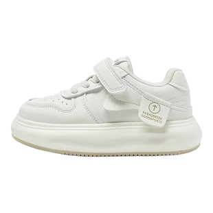 儿童真皮小白鞋2026春秋新款女童软底高帮板鞋男童防滑耐磨运动鞋