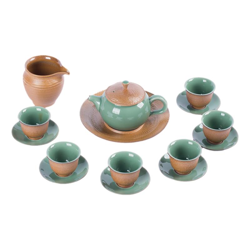 龙泉青瓷手工跳刀茶具套装