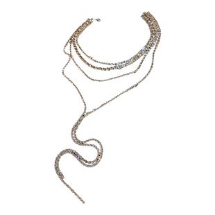 宴会闪钻流苏choker项链2025新款爆款锁骨链轻奢小众礼服颈链配饰