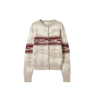 SPEAR YOUTH“羊毛斯巴克”100%羊毛重工百毛丛林虎马图提花毛衣