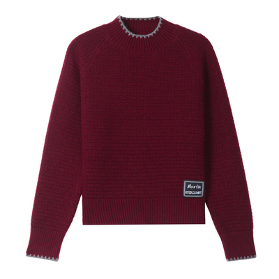 秋冬短款宽松毛衣女半高领打底衫