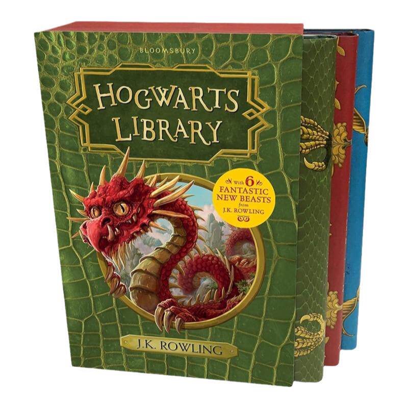 预售 英文原版The Hogwarts Library Box Set 霍格沃茨图书馆3册（神奇动物在哪里，穿越历史的魁地奇，诗翁彼豆故事集）盒装 精装