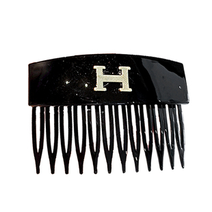 韩国复古醋酸琥珀色字母发梳小众个性后脑勺盘碎发整理插梳发簪子