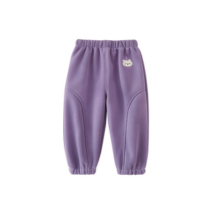 女童加绒裤子宝宝秋冬款儿童一体绒运动卫裤外穿婴儿薄绒2025新款