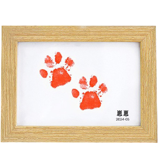 宠物爪印纪念相框猫猫爪印印泥diy脚印猫咪掌印实木照片无墨摆台