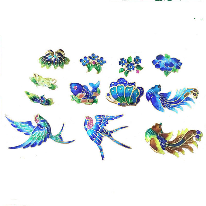 diy珐琅彩烧蓝项链手串蜜蜡吊牌