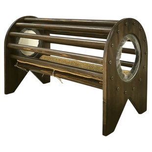 实木猫隧道靠脚凳床头猫窝凳子猫床坐凳猫屋猫笼人猫一体凳躲避屋