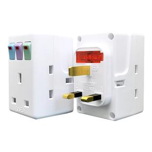 英标13A转换插头器独立开关家用一转三插座港版三方脚多功能插座