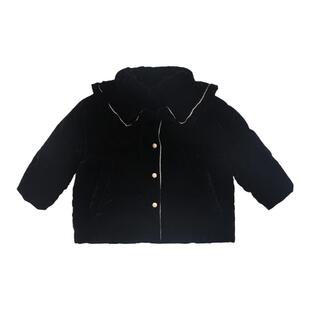 Sun 童品 | 女童赫本分棉服冬季新品中大童翻领丝绒短款外套
