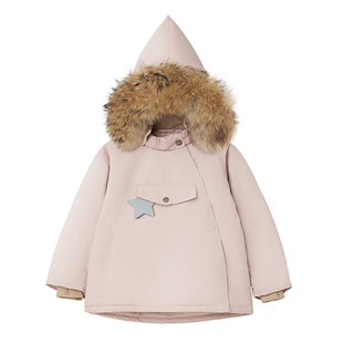 丹麦适用Miniature棉服mat精灵帽服男女儿童外套加绒防风雨秋冬季