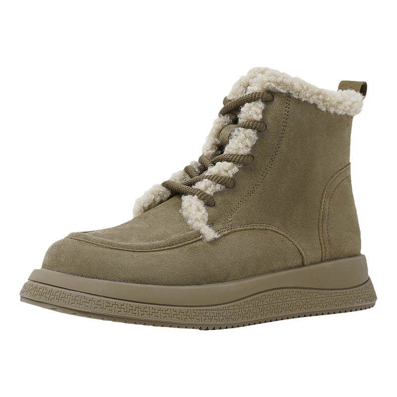 华耐雪地靴马丁靴加绒加厚短筒靴