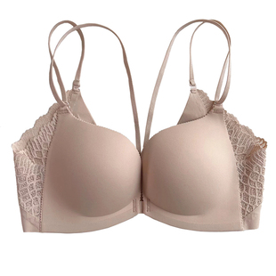 前扣式美背细带内衣女小胸聚拢显大提拉性感V型无钢圈无痕文胸罩