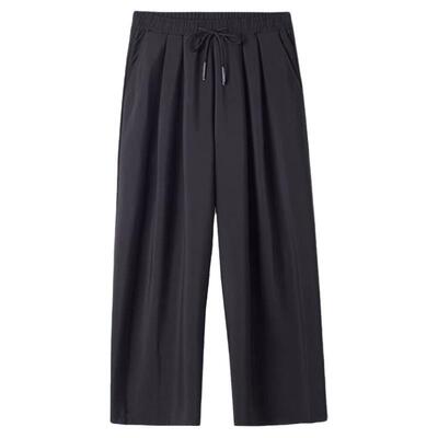 千仔屹九分裤宽松港风直筒阔腿裤