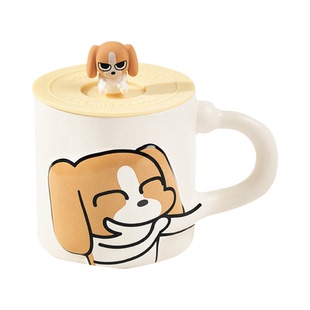 言仓暹罗厘普好狗狗杯陶瓷杯马克杯礼盒咖啡杯女生生日礼物