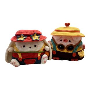 纯手工编织童趣双肩包DIY毛线钩织立体动物背包成品