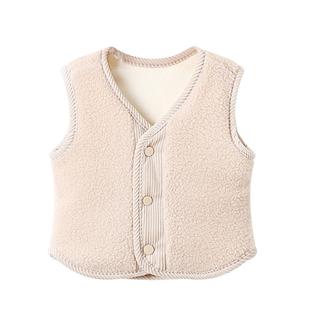 儿童羊羔绒马甲婴幼儿加厚保暖马夹男女童坎肩宝宝中小童秋冬背心