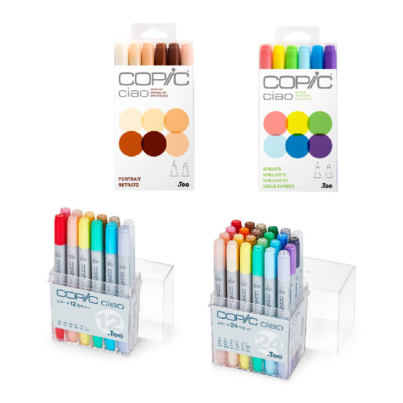 日本Copic Sketch系列套装二代3支6支套组Ciao系列套装三代6支套组马克笔 酷笔客酒精油性设计插画软头