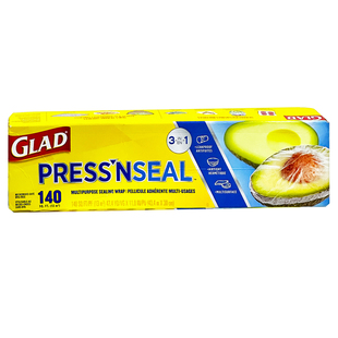 美国直邮 Glad Press'n Seal 水果蔬菜食物保鲜膜 手压密实贴43米