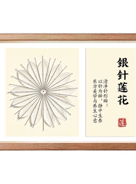 中医铁丝针灸中空展示相框装饰画