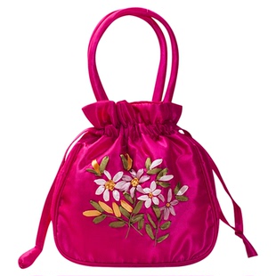 手拿包中老年买菜零钱手机包手工绣花手拎包小布包迷你妈妈手提包