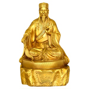 纯黄铜黄大仙神像摆件