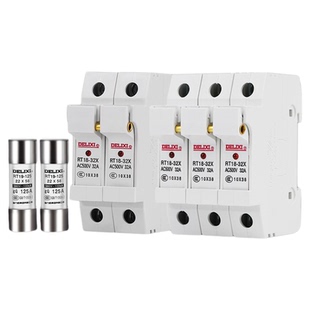 德力西1P2P3P保险底座RT18-32X熔断器底座带灯导轨式2A-63A保险丝