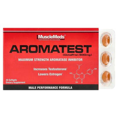 MuscleMeds,Aromatest，500 毫克，30 粒软胶囊