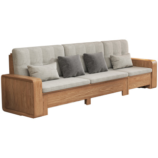 一林半舍白蜡木实木沙发床现代简约实木储物沙发客厅折叠沙发床