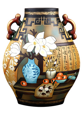 中式客厅装饰品玄关博古架摆件