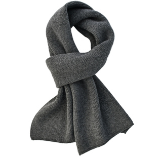 百搭纯色羊毛围巾男女情侣款秋冬季红色灰色加厚保暖短款羊绒围巾